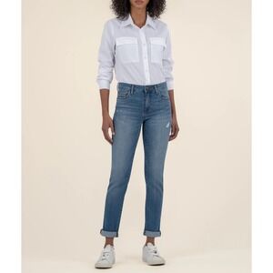 KUT From The Kloth Catherine High Rise Boyfriend Jeans Medium Wash Size 10